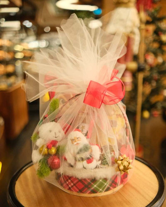 Ekose Ayıcıklı Yılbaşı Sepeti