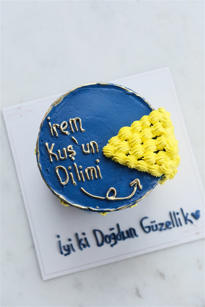 Sarı Lacivert Özel Dilimli Pasta