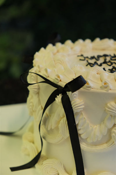 Butik Siyah Kurdela Nostaljik Pasta (Vintage Cake)